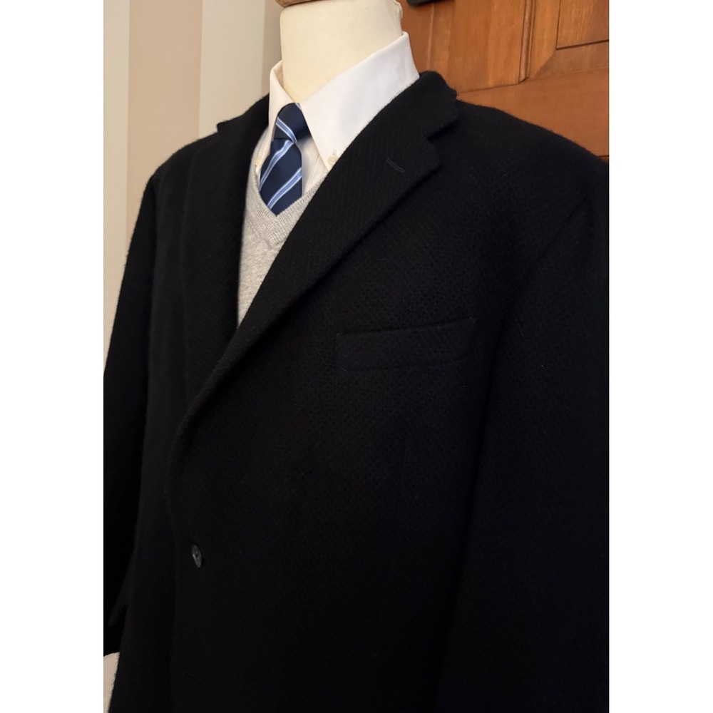 Jos.‎ A. Bank Cashmere Blazer Mens 48R Black Two-Button Sport Coat Jacket